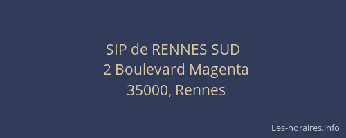 SIP de RENNES SUD