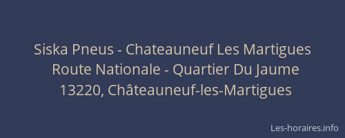 Siska Pneus - Chateauneuf Les Martigues