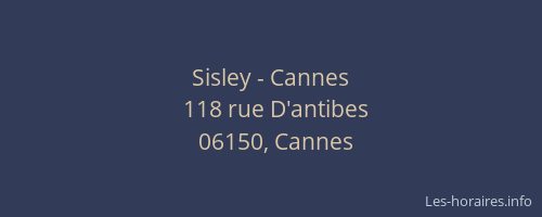 Sisley - Cannes
