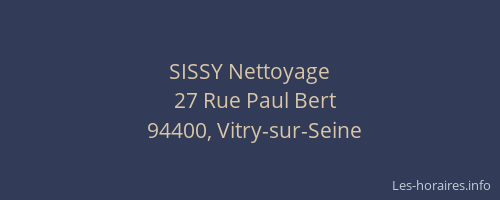 SISSY Nettoyage