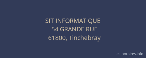 SIT INFORMATIQUE