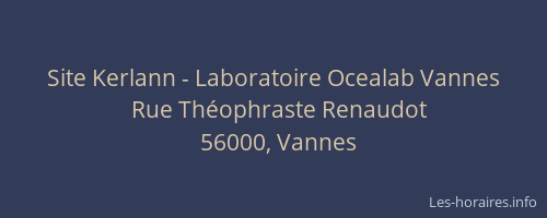 Site Kerlann - Laboratoire Ocealab Vannes