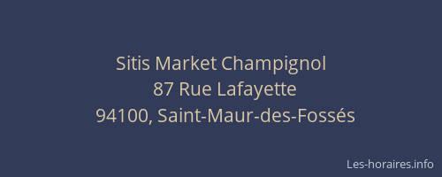 Sitis Market Champignol