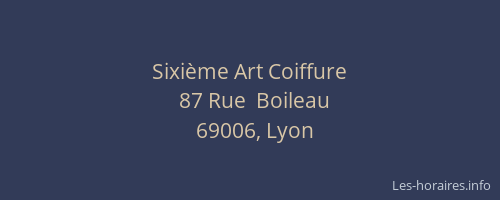 Sixième Art Coiffure