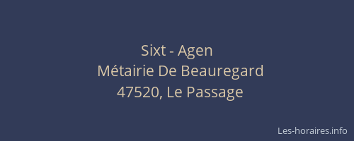 Sixt - Agen