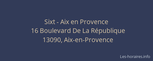 Sixt - Aix en Provence