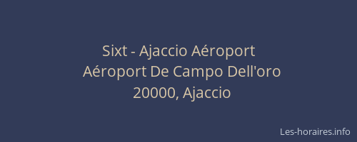Sixt - Ajaccio Aéroport