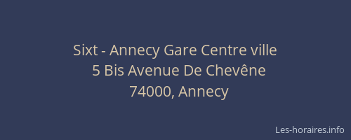 Sixt - Annecy Gare Centre ville