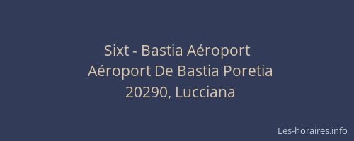 Sixt - Bastia A&eacute;roport