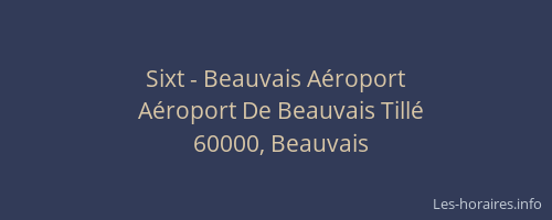 Sixt - Beauvais Aéroport