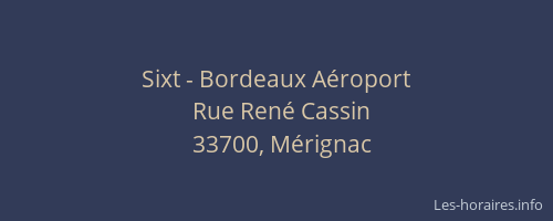 Sixt - Bordeaux Aéroport