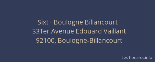 Sixt - Boulogne Billancourt