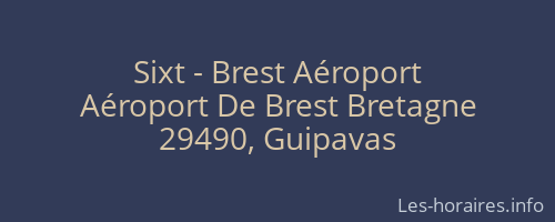 Sixt - Brest Aéroport