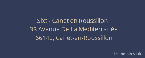 Sixt - Canet en Roussillon