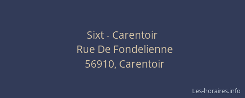 Sixt - Carentoir
