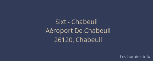 Sixt - Chabeuil
