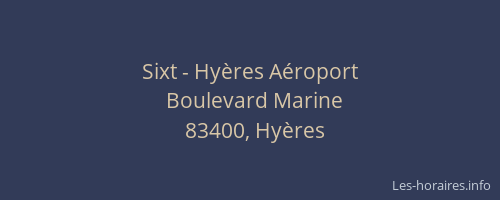 Sixt - Hyères Aéroport