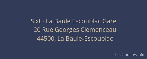 Sixt - La Baule Escoublac Gare