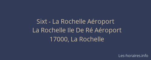 Sixt - La Rochelle Aéroport