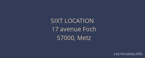 SIXT LOCATION