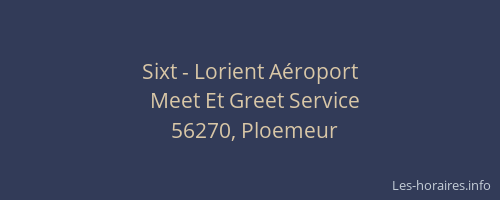 Sixt - Lorient Aéroport
