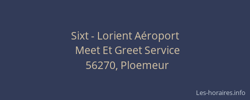 Sixt - Lorient A&eacute;roport