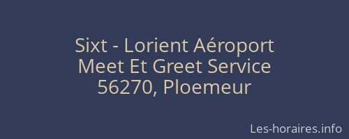 Sixt - Lorient Aéroport