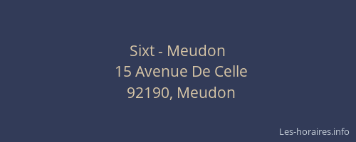 Sixt - Meudon