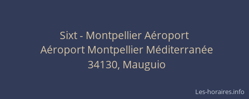Sixt - Montpellier Aéroport