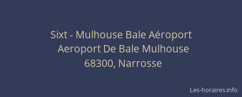 Sixt - Mulhouse Bale Aéroport