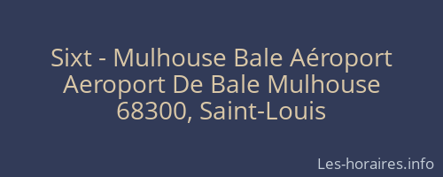 Sixt - Mulhouse Bale Aéroport