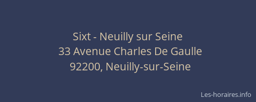 Sixt - Neuilly sur Seine