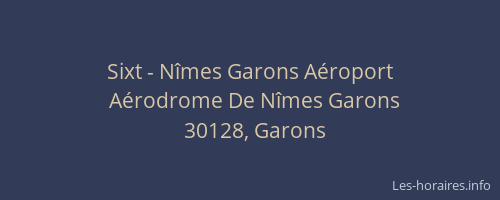 Sixt - Nîmes Garons Aéroport