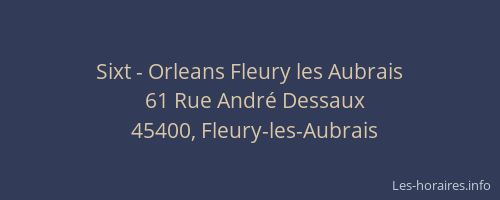 Sixt - Orleans Fleury les Aubrais