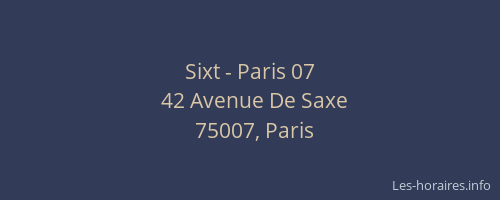 Sixt - Paris 07