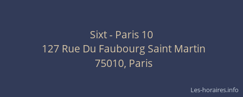 Sixt - Paris 10