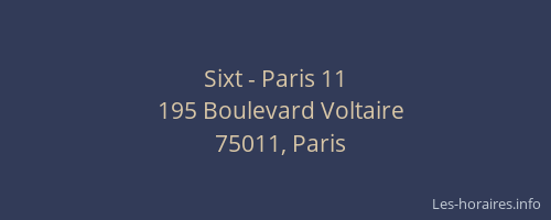 Sixt - Paris 11