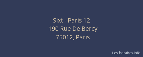 Sixt - Paris 12