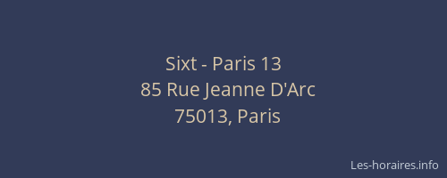 Sixt - Paris 13