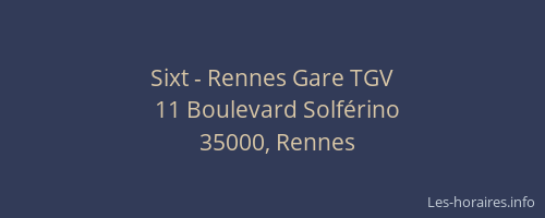 Sixt - Rennes Gare TGV
