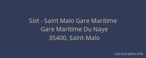 Sixt - Saint Malo Gare Maritime