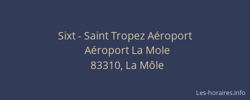 Sixt - Saint Tropez Aéroport