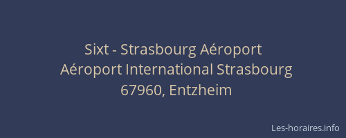 Sixt - Strasbourg Aéroport