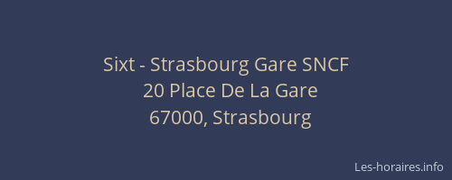 Sixt - Strasbourg Gare SNCF