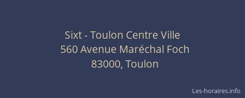 Sixt - Toulon Centre Ville