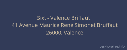 Sixt - Valence Briffaut
