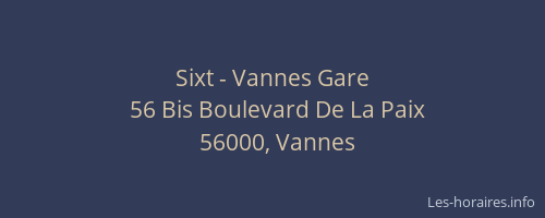 Sixt - Vannes Gare