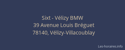 Sixt - Vélizy BMW