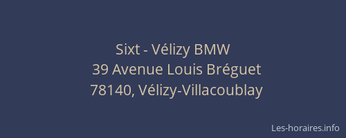 Sixt - V&eacute;lizy BMW