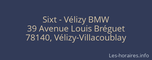 Sixt - Vélizy BMW